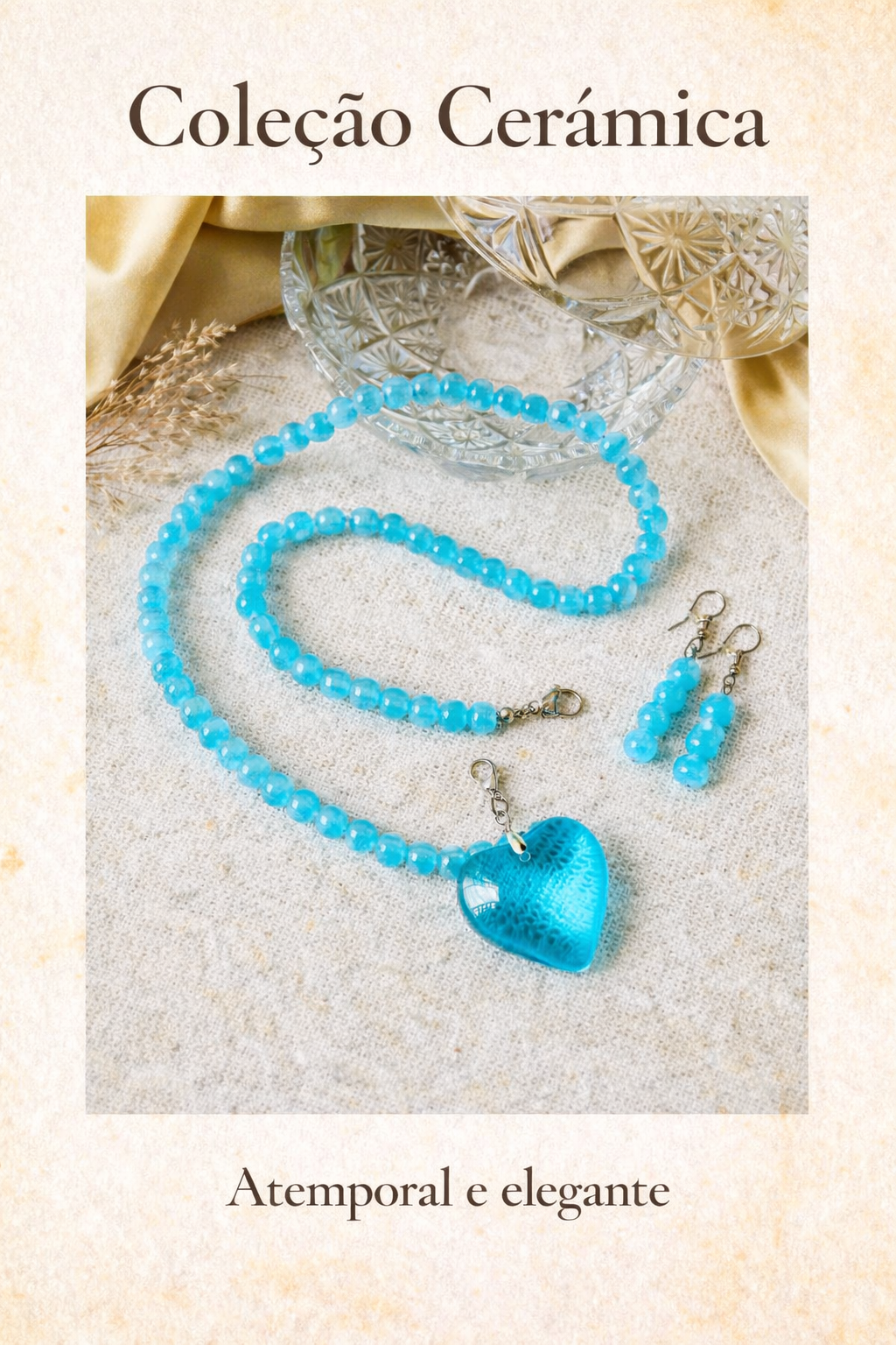 Conjunto de pedras ceramica azul