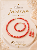 Coleção de inverno cerâmica vermelho