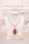 Colar de cristal com Ágata roxa