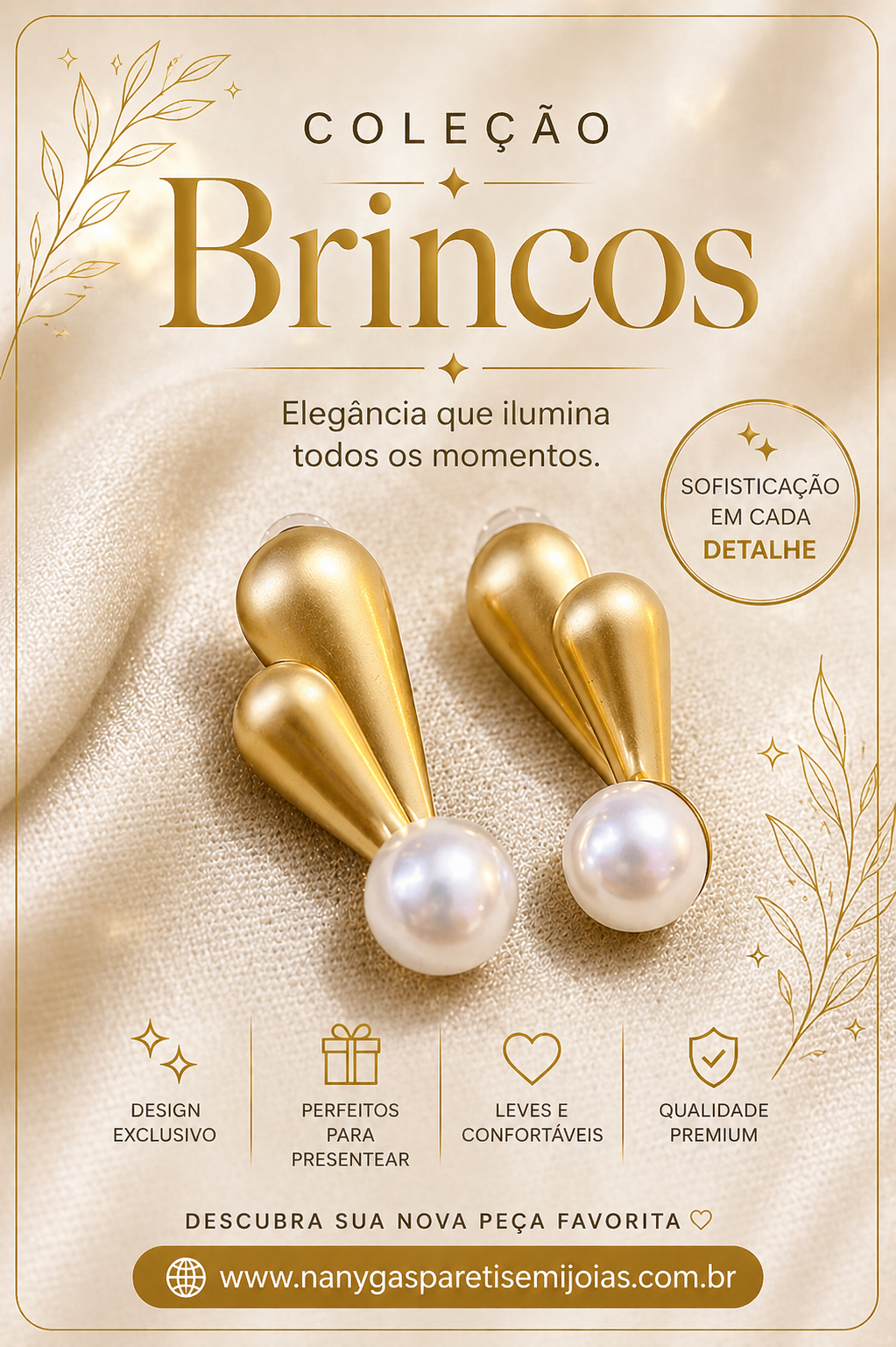 Brinco duas pérolas