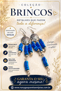 Brinco de prata detalhes azul