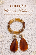 PULSEIRA CARAMELO E BRINCO RESINA