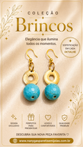 Brinco pedra turquesa