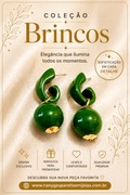Brinco resina verde