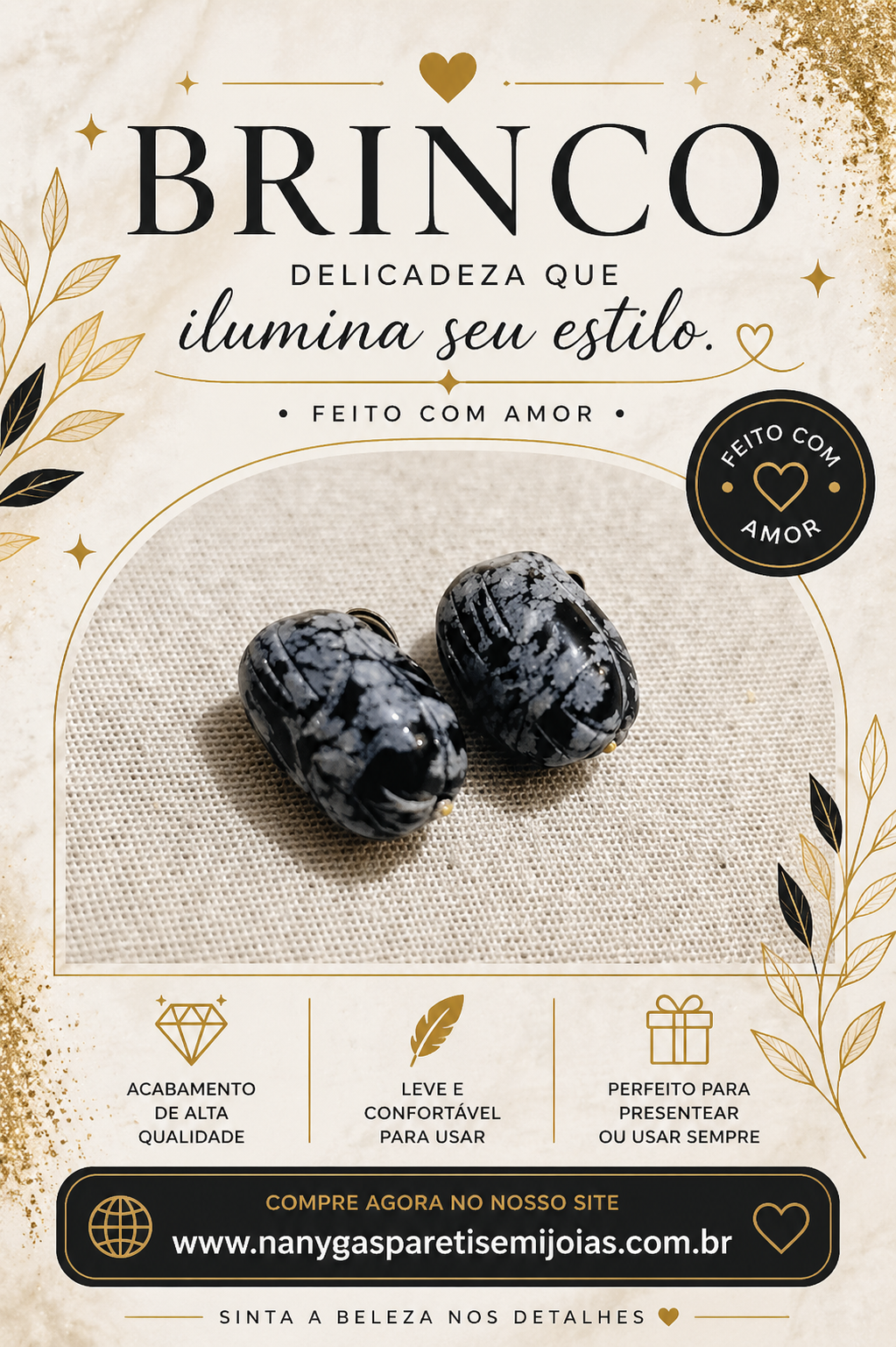 Brinco de pedra amazonita