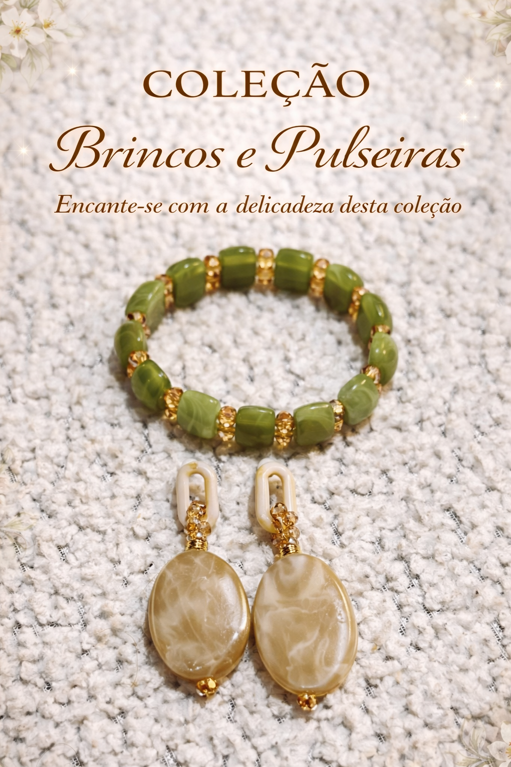 PULSEMIRA VERDE E BRINCO RESINA