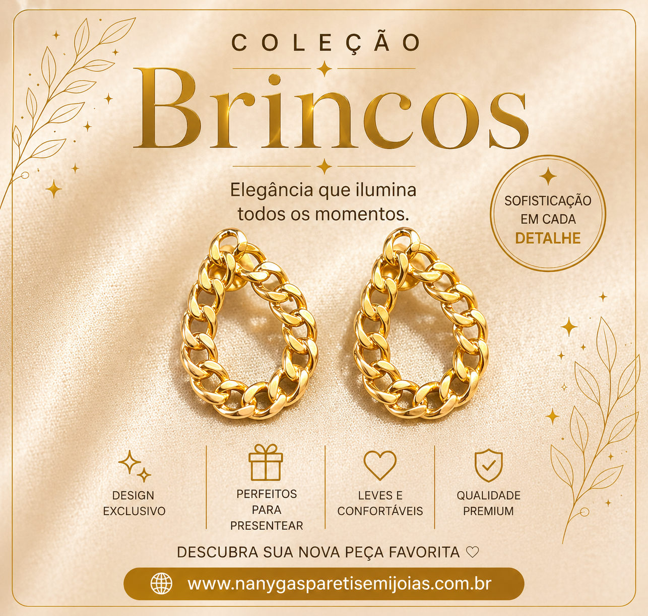 Brinco dourado transado