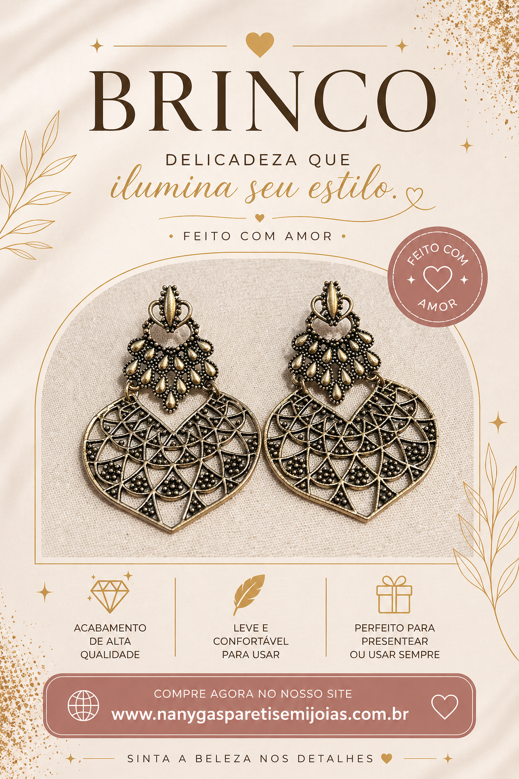 Brinco romano dourado