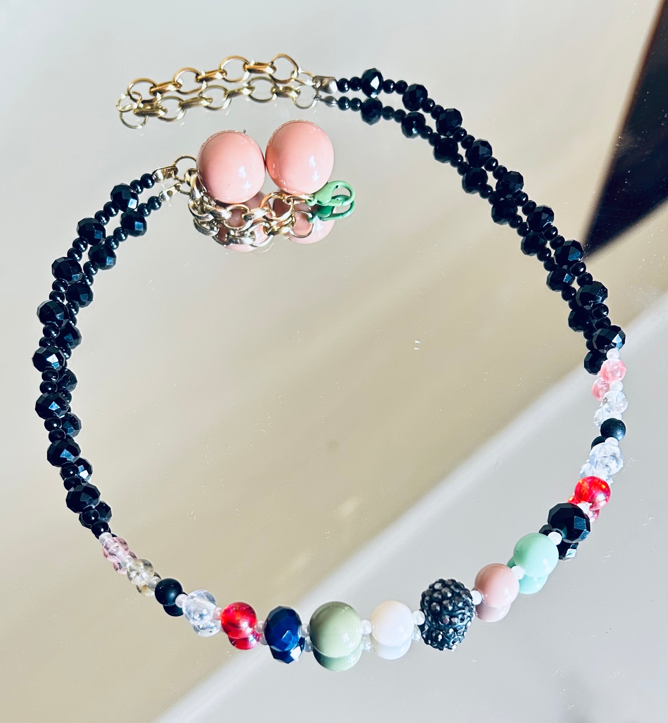 Colar mix de pedras pretas