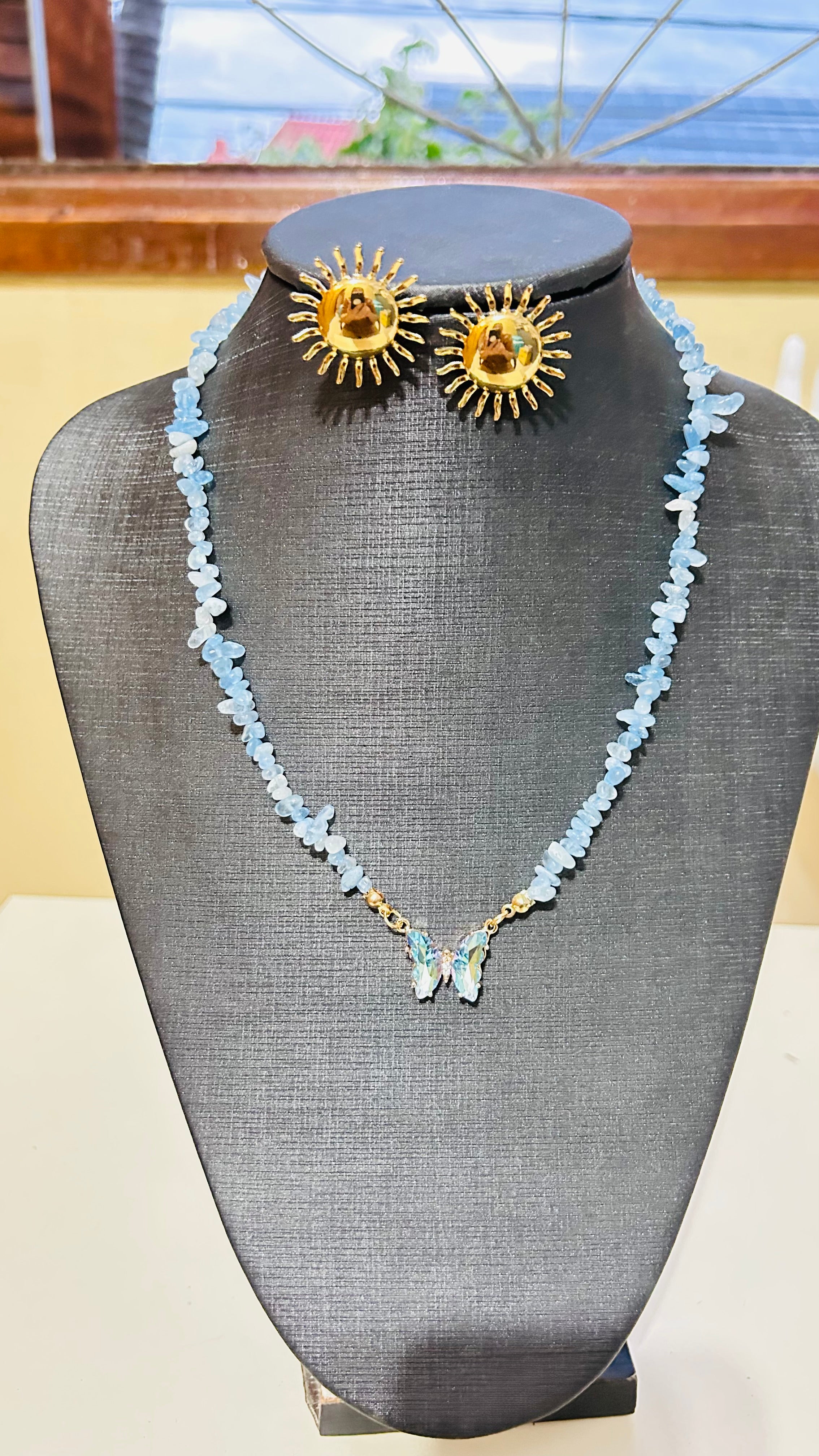 Conjunto de pedras água marinha