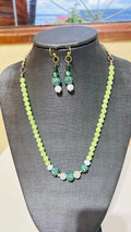 Conjunto de pedras Jade verde