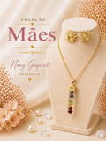 Conjunto Pedra e Dourada 7 chakras - Maes